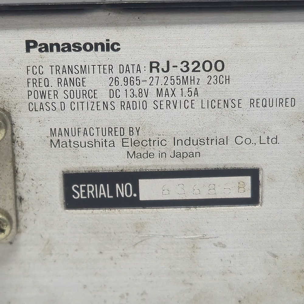 Vintage Panasonic RJ-3200 23 Channel CB Radio Transceiver POWERS ON - Picture 9 of 11